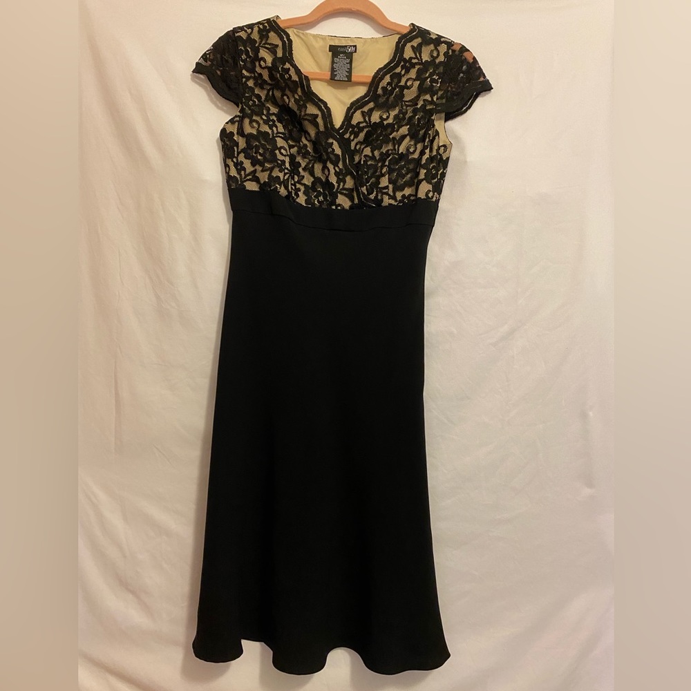 East 5th petite Black Dress with lace top Size 4P
